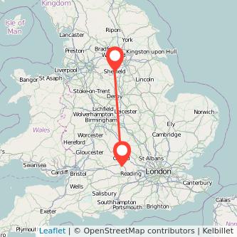 Sheffield Didcot train map