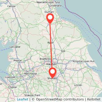 Sheffield Darlington train map