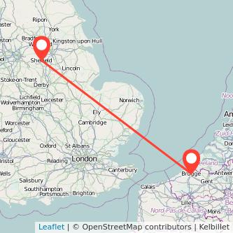 Sheffield Bruges bus map