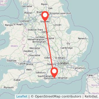 Sheffield Chichester train map