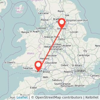 Sheffield Cardiff train map