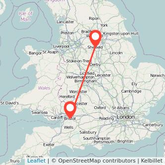 Sheffield Bristol bus map