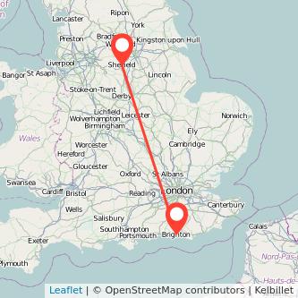 Sheffield Brighton train map