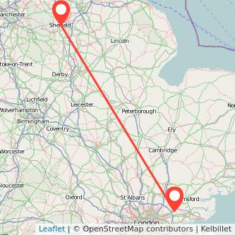 Sheffield Brentwood train map