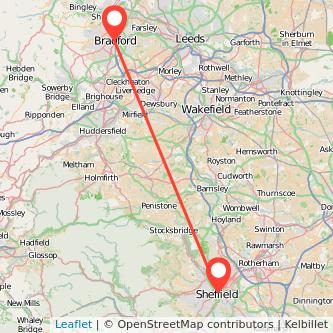 Sheffield Bradford train map