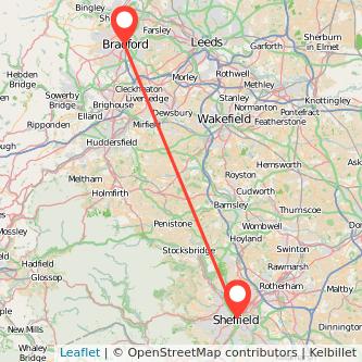 Sheffield Bradford bus map