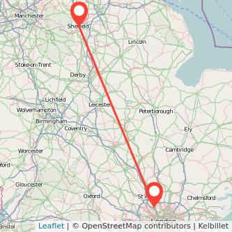 Sheffield Borehamwood train map