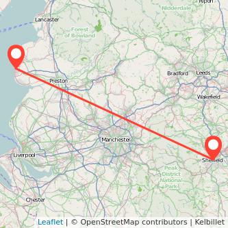 Sheffield Blackpool train map