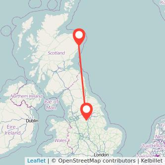 Sheffield Aberdeen train map