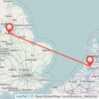 Sheffield Rotterdam train map