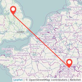 Sheffield Zurich train map