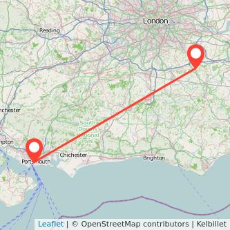 Sevenoaks Portsmouth train map