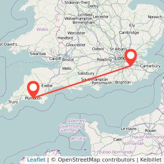 Sevenoaks Plymouth train map