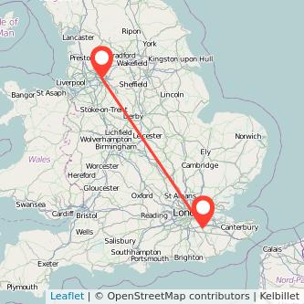 Sevenoaks Manchester train map