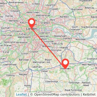 Sevenoaks London bus map
