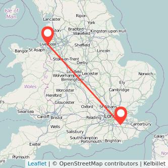 Sevenoaks Liverpool train map