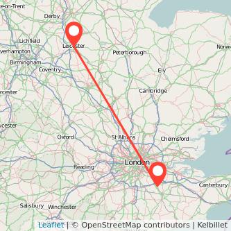 Sevenoaks Leicester bus map