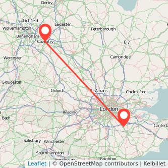 Sevenoaks Coventry train map