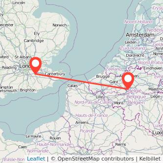 Sevenoaks Brussels train map