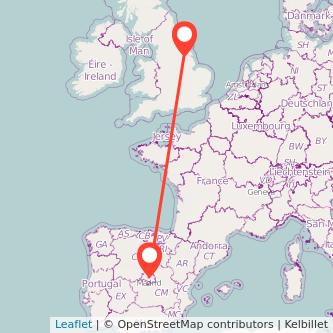 Scunthorpe Madrid train map