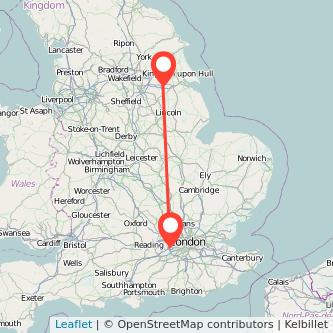 Scunthorpe Staines train map