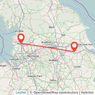 Scunthorpe Preston bus map