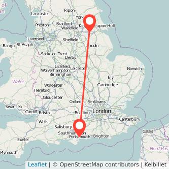 Scunthorpe Portsmouth train map