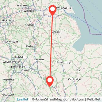 Scunthorpe Milton Keynes bus map