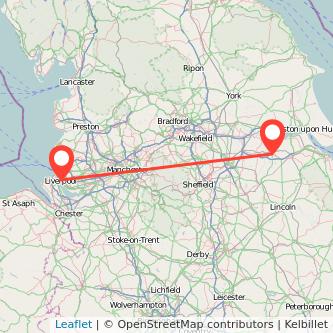 Scunthorpe Liverpool train map