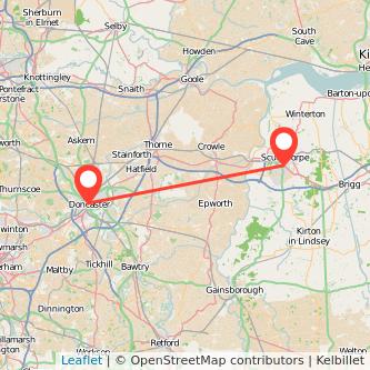 Scunthorpe Doncaster bus map