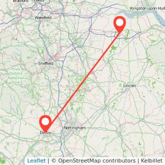 Scunthorpe Derby train map