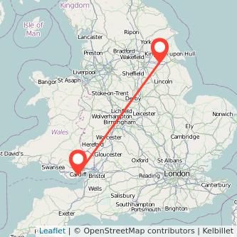 Scunthorpe Cardiff train map