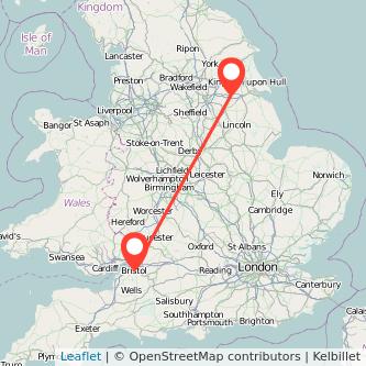 Scunthorpe Bristol train map