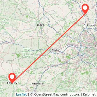 Salisbury Luton train map