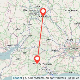 Salisbury Coventry train map