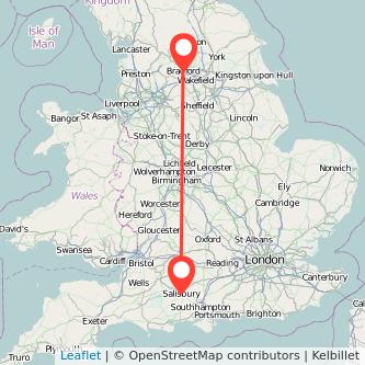 Salisbury Bradford train map