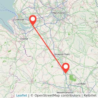 Runcorn Stafford bus map