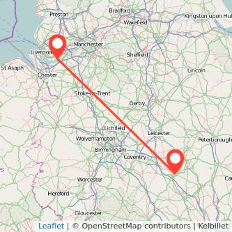 Runcorn Northampton train map