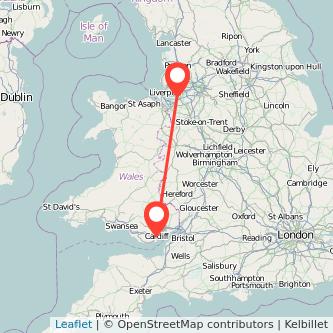 Runcorn Cardiff train map