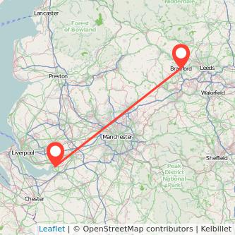 Runcorn Bradford train map