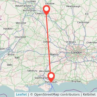 Rugby Portsmouth train map