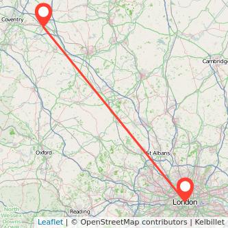 Rugby London train map