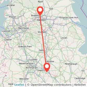 Rugby Leeds train map