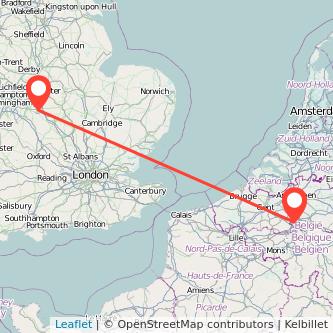 Rugby Brussels train map