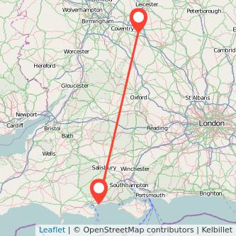 Rugby Bournemouth train map