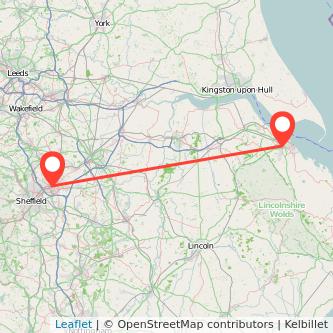 Rotherham Grimsby bus map