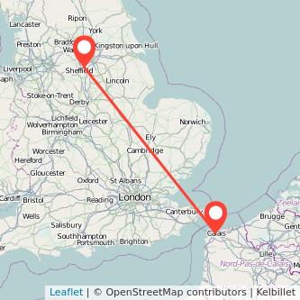 Rotherham Calais bus map