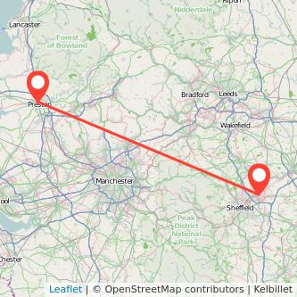 Rotherham Preston train map