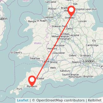 Rotherham Plymouth train map