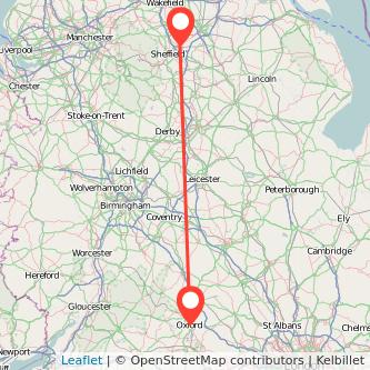 Rotherham Oxford bus map